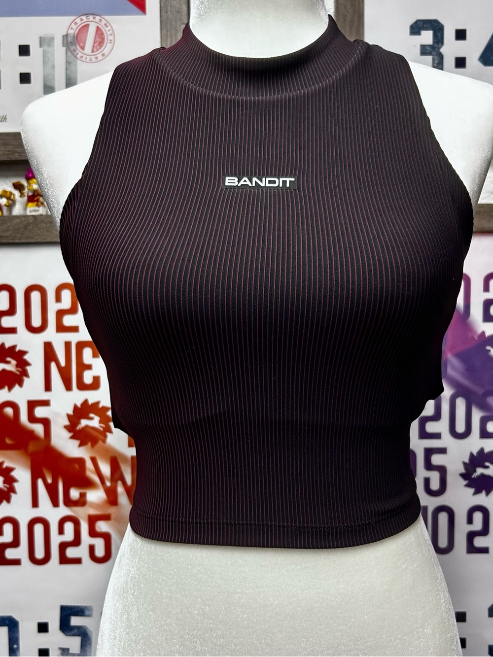 Bandit STRIPED CADENCE™ VASO RACE CROP - BLACK / FIG